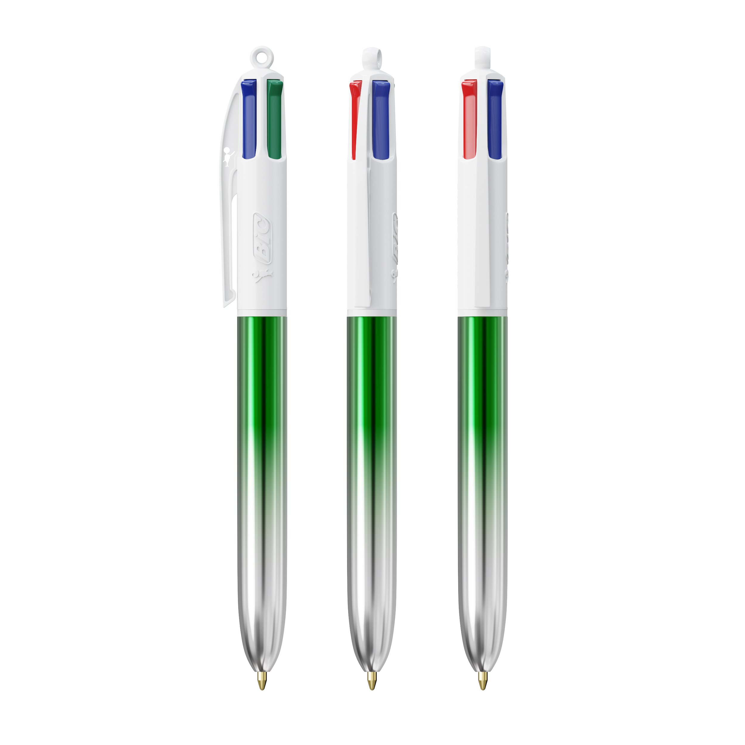 Stylo 4 couleurs BIC® publicitaire Bicolor Couleur Green/Silver